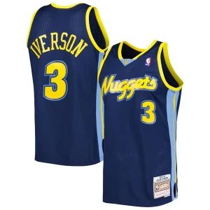 Gorgeous Lussuoso Allen Iverson Denver Nuggets Hardwood Classics Swingman Jersey Navy