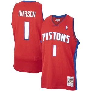 Meraviglioso Sofisticato Allen Iverson Detroit Pistons 2008/09 Hardwood Classics Swingman Jersey Red