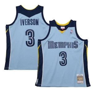 Cool Gorgeous Allen Iverson Memphis Grizzlies 2009/10 Hardwood Classics Swingman Jersey Light Blue