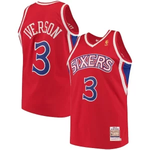 Elegante Allen Iverson Philadelphia 76ers 1996/97 Hardwood Classics Authentic Jersey Red/Black/White