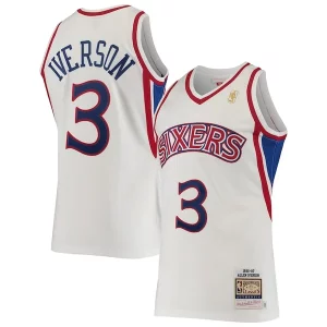 Prestigioso Lussuoso Allen Iverson Philadelphia 76ers 1996/97 Hardwood Classics Authentic Jersey White