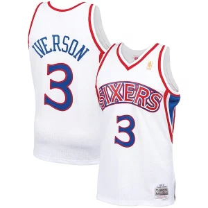 Carino Sofisticato Ottimo Allen Iverson Philadelphia 76ers 1996/97 Hardwood Classics Swingman Jersey White/Red/Royal/Black