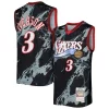 Sofisticato Classico Allen Iverson Philadelphia 76ers 2000/01 Hardwood Classics Marble Swingman Jersey Black