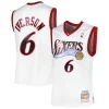 Accattivante Allen Iverson Philadelphia 76ers 2001/02 Hardwood Classics Swingman Jersey White/Red