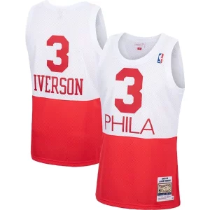 Elegante Allen Iverson Philadelphia 76ers 2003/04 Hardwood Classics Authentic Jersey White/Black/Red
