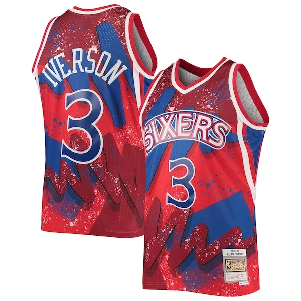 Versatile Delizioso Allen Iverson Philadelphia 76ers Hardwood Classics 1996/97 Hyper Hoops Swingman Jersey Red