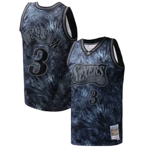 Pratico Attraente Delizioso Allen Iverson Philadelphia 76ers Hardwood Classics 1997/98 Tie Dye Swingman Jersey Black