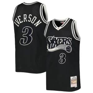 Robusto Pratico Allen Iverson Philadelphia 76ers Hardwood Classics Off Court Swingman Jersey Black