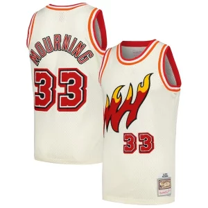 Sofisticato Resistente Alonzo Mourning Miami Heat Chainstitch Swingman Jersey Cream