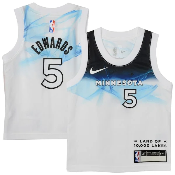 Meraviglioso Raffinato Ottimo Anthony Edwards Minnesota Timberwolves Nike Toddler 2024/25 Swingman Player Jersey City Edition White