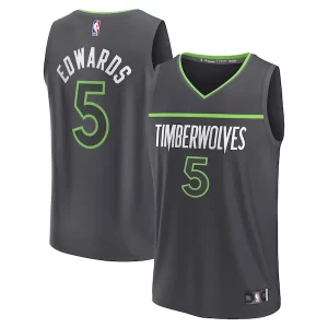 Stupendo Eccezionale Anthony Edwards Minnesota Timberwolves Youth Fast Break Replica Player Jersey Statement Edition Anthracite