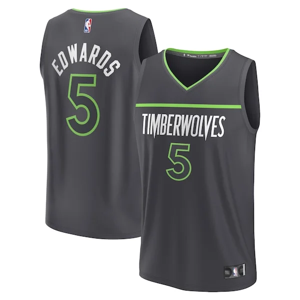Stupendo Eccezionale Anthony Edwards Minnesota Timberwolves Youth Fast Break Replica Player Jersey Statement Edition Anthracite