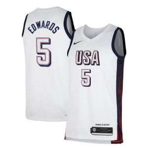 Fantastico Bellissimo Anthony Edwards Unisex Nike Men's USA Basketball 2024 Swingman Player Jersey White
