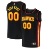 Robusto Atlanta Hawks Youth Custom Fast Break Replica Jersey Black Statement Edition
