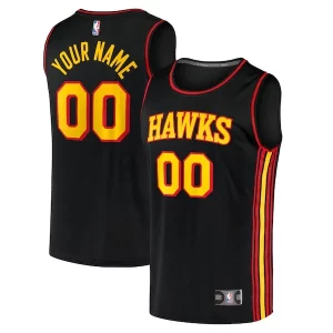 Robusto Atlanta Hawks Youth Custom Fast Break Replica Jersey Black Statement Edition