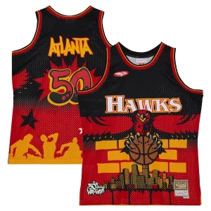Incantevole Moderno Lussuoso Atlanta Hawks x Tats Cru Hardwood Classics Fashion Jersey Black