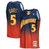 Duraturo Trendy Baron Davis Golden State Warriors 2006/07 Hardwood Classics Fadeaway Swingman Player Jersey Navy/Orange