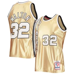Cool Splendido Bill Walton Portland Trail Blazers 75th Anniversary 1976/77 Hardwood Classics Swingman Jersey Gold