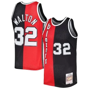 Cool Bill Walton Portland Trail Blazers Hardwood Classics 1976/77 Split Swingman Jersey Red/Black