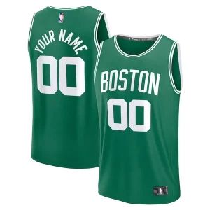 Cool Boston Celtics Fast Break Custom Jersey Icon Edition Kelly Green/White/Black