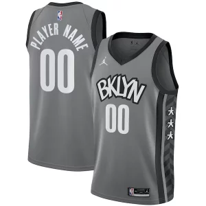 Elegante Brooklyn Nets Jordan Brand Swingman Custom Jersey Statement Edition Gray