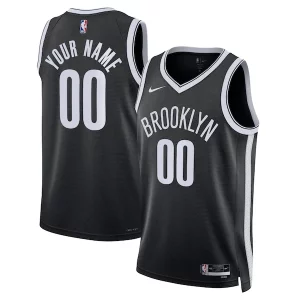 Accattivante Brooklyn Nets Nike Unisex Swingman Custom Jersey Black Icon Edition