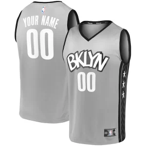 Splendido Comodo Brooklyn Nets Youth Custom Fast Break Replica Jersey Gray Statement Edition