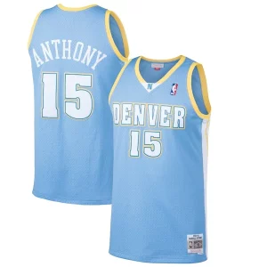 Eccezionale Carmelo Anthony Denver Nuggets Hardwood Classics Swingman Jersey Light Blue