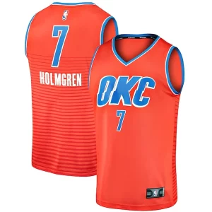 Duraturo Lussuoso Chet Holmgren Oklahoma City Thunder Fast Break Replica Player Jersey Statement Edition Orange