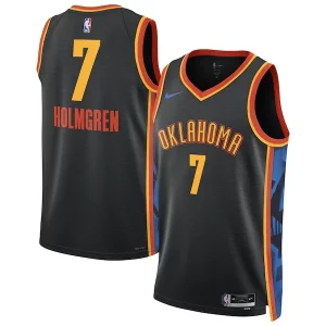 Accattivante Chet Holmgren Oklahoma City Thunder Nike Unisex 2024/25 Swingman Player Jersey City Edition Black