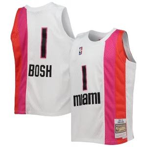 Stupendo Prestigioso Fantastico Chris Bosh Miami Heat Youth 2011/12 Hardwood Classics Swingman Jersey White