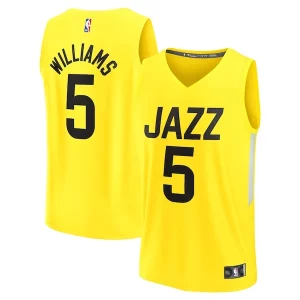 Incantevole Cody Williams Utah Jazz Youth 2024 NBA Draft Fast Break Player Jersey Icon Edition Yellow