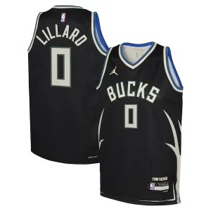 Comodo Stupendo Lussuoso Damian Lillard Milwaukee Bucks Jordan Brand Youth Swingman Jersey Statement Edition Black