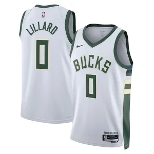 Robusto Lussuoso Damian Lillard Milwaukee Bucks Nike Unisex Fear The Deer Swingman Player Jersey Association Edition White