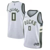 Gorgeous Damian Lillard Milwaukee Bucks Nike Youth Swingman Jersey Association Edition White