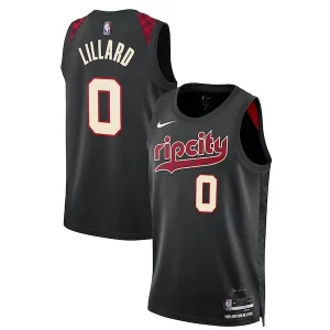 Accattivante Comodo Trendy Damian Lillard Portland Trail Blazers Nike Unisex 2023/24 Swingman Jersey Black City Edition