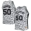 Stupendo Prestigioso David Robinson San Antonio Spurs 1998/99 Hardwood Classics Doodle Swingman Player Jersey White