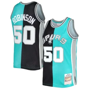Robusto Bellissimo Accattivante David Robinson San Antonio Spurs Hardwood Classics 1998/99 Split Swingman Jersey Black/Teal