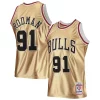 Stupendo Bellissimo Carino Dennis Rodman Chicago Bulls 75th Anniversary 1997/98 Hardwood Classics Swingman Jersey Gold