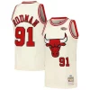 Pratico Robusto Splendido Dennis Rodman Chicago Bulls Chainstitch Swingman Jersey Cream