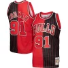 Sofisticato Elegante Dennis Rodman Chicago Bulls Hardwood Classics 1995/96 Split Swingman Jersey Red/Black