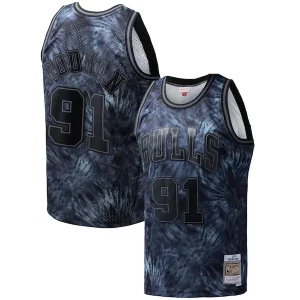 Fantastico Accattivante Dennis Rodman Chicago Bulls Hardwood Classics 1995/96 Tie Dye Swingman Jersey Black