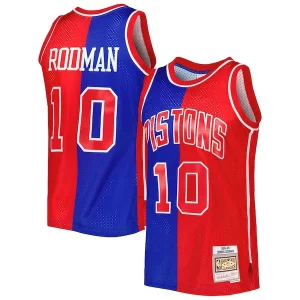 Robusto Dennis Rodman Detroit Pistons Hardwood Classics 1988/89 Split Swingman Jersey Blue/Red