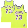 Elegante Dennis Rodman Los Angeles Lakers Hardwood Classics 1998/99 Tropical Swingman Jersey Neon Yellow