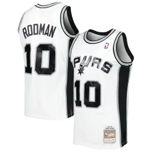 Fantastico Dennis Rodman San Antonio Spurs 2001/02 Hardwood Classics Swingman Jersey White