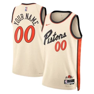 Comodo Duraturo Accattivante Detroit Pistons Nike Unisex 2024/25 Custom Swingman Jersey City Edition White