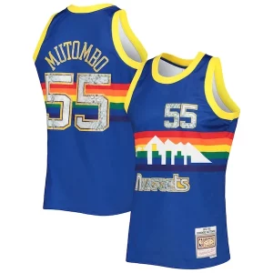 Trendy Dikembe Mutombo Denver Nuggets 1996/97 Hardwood Classics NBA 75th Anniversary Diamond Swingman Jersey Royal