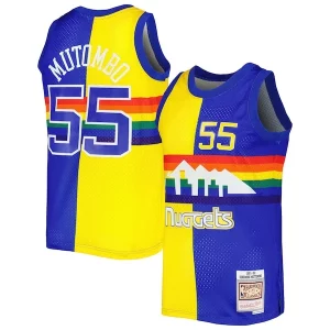 Moderno Fascinante Resistente Dikembe Mutombo Denver Nuggets Hardwood Classics 1991/92 Split Swingman Jersey Royal/Gold