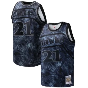 Elegante Magnifico Dominique Wilkins Atlanta Hawks Hardwood Classics 1986/87 Tie Dye Swingman Jersey Black