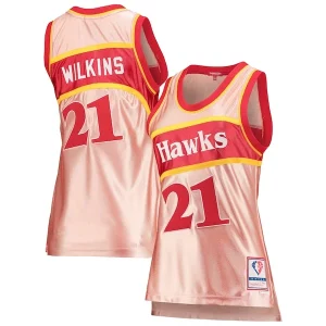 Resistente Stupendo Dominique Wilkins Atlanta Hawks Women's 75th Anniversary Rose Gold 1986 Swingman Jersey Pink